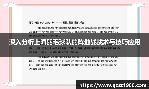 深入分析上海羽毛球队的阵地战战术与技巧应用