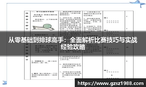 从零基础到排球高手：全面解析比赛技巧与实战经验攻略