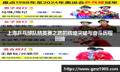 上海乒乓球队精英赛之路的辉煌突破与奋斗历程回顾